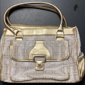 White & Gold Purse with a shamrock design